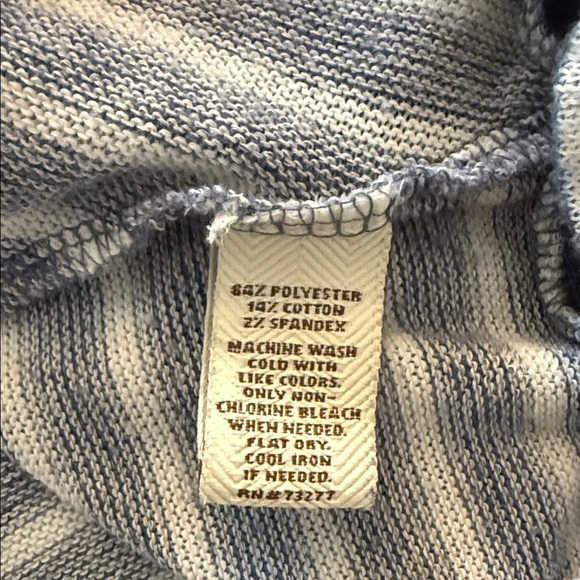 Sonoma Blue and White Striped Cowl Neck Sweater - Picture 5 of 9